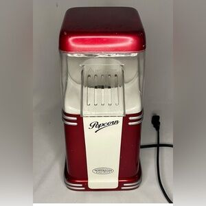 Nostalgia Red and White Popcorn Popper